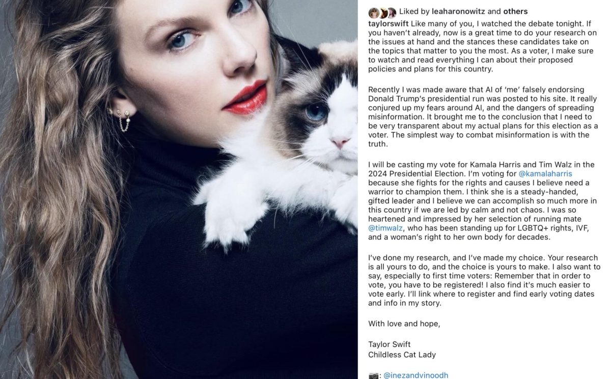 Taylor Swift's 2024 post about voter registration.